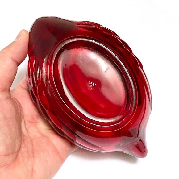 Stunning Red Swan Dish - Vintage Viking Glass - Perfect Condition - Swan Planter - Picture 5 of 7